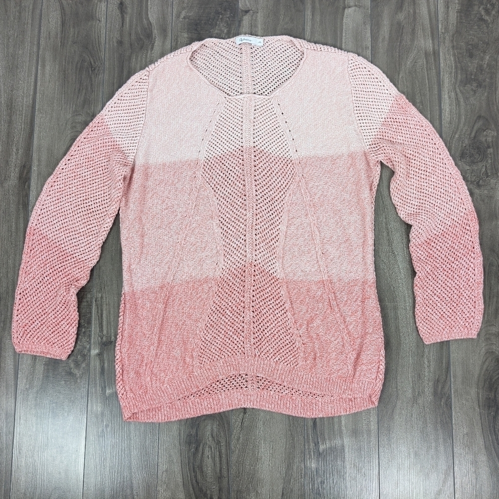 Reitman's Large Open Knit Pink Ombre Sweater